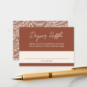 Vintage Terracotta Wildflower Diaper Raffle Enclosure Card