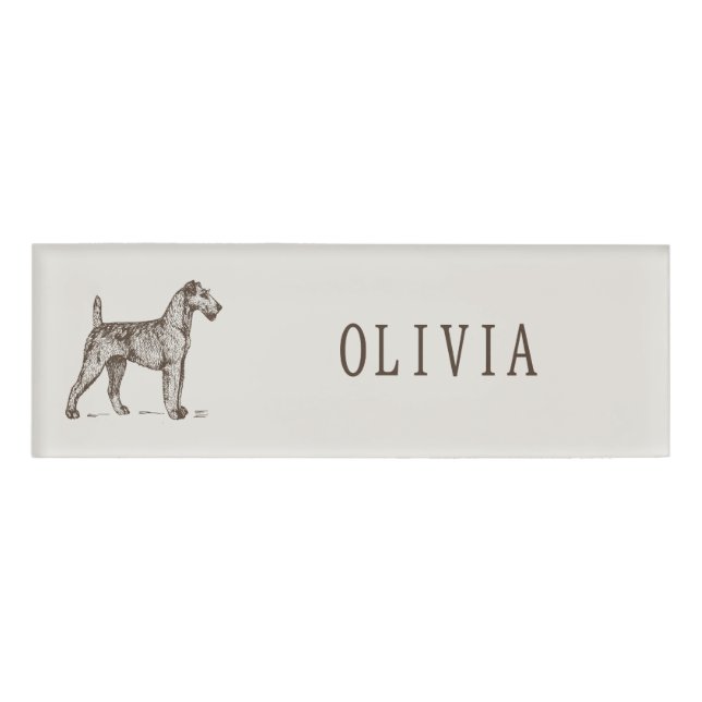  Vintage Terrier Custom Name Tag Badge Personalise (Front)