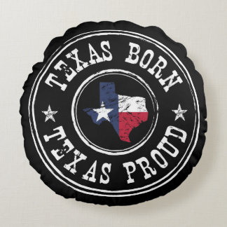 Vintage Texas born - Texas proud Round Cushion