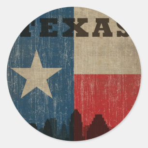 Vintage Texas Classic Round Sticker