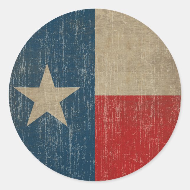 Vintage Texas Flag Classic Round Sticker (Front)