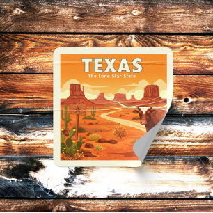 Vintage Texas Square Sticker