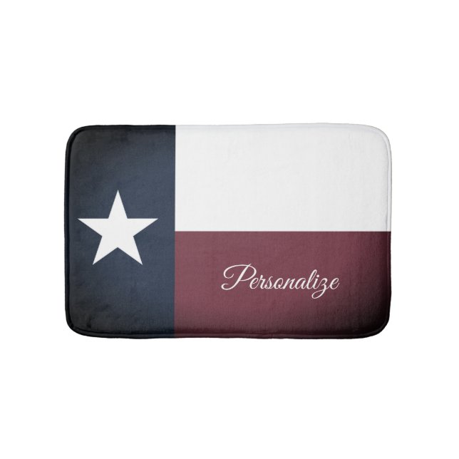 Vintage Texas state flag bath mat bathroom rug (Front)