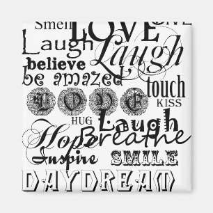 Vintage Text Life Advice Apparel and Gifts Magnet