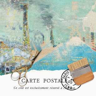 Vintage Texture Blue Mountain Decoupage Furniture  Tissue Paper