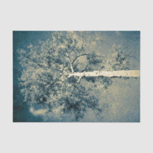Vintage Texture Forest Tree Against Grey Sky Tissue Paper