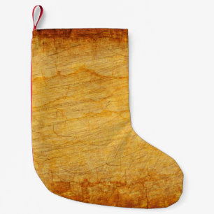 Vintage texture old gold small christmas stocking