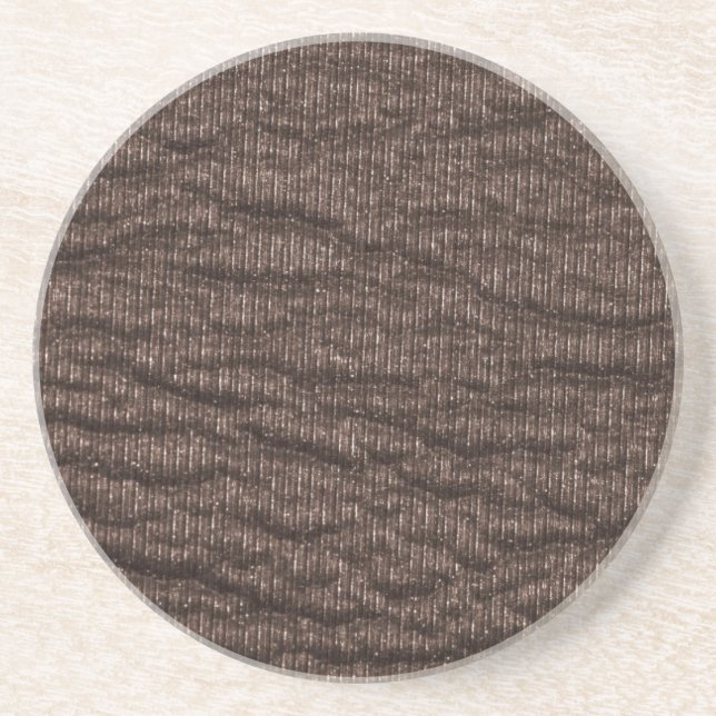 Vintage Textured Brown Leather Coaster (Front)