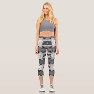 Vintage Thailand Bangkok Chapel Royal Palace view Capri Leggings