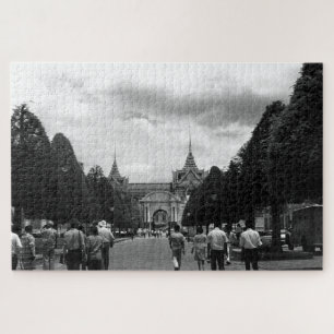 Vintage Thailand Bangkok Tourist royal palace gate Jigsaw Puzzle