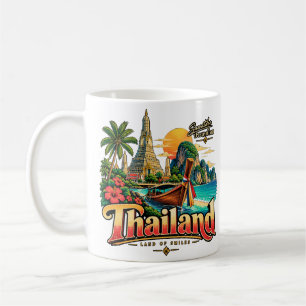 Vintage Thailand Travel Art Landmark Coffee Mug