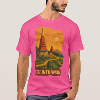 Vintage Thailand Travel Poster  Thai Pagoda  Garde T-Shirt