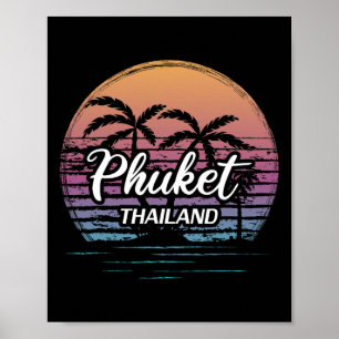 Vintage Thailand Vacation Travel Asia Thai Beach P Poster
