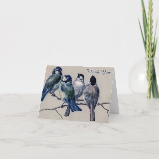 Vintage - Thank You - Bluebirds on a Branch, Card (Front)