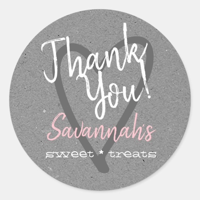 Vintage Thank You Labels Kitchen Grey Kraft Paper (Front)