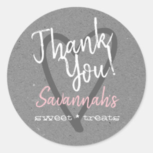 Vintage Thank You Labels Kitchen Grey Kraft Paper