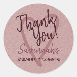 Vintage Thank You Labels Kitchen Lilac Kraft Paper