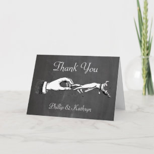 Vintage Thank You Personalised Wedding Ring Card