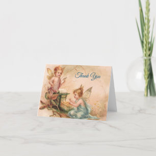 Vintage - Thank You - Two Angels in Pink & Blue, Card