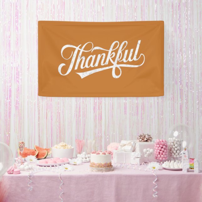 Vintage Thankful Thanksgiving Fall Gift Banner (Party)