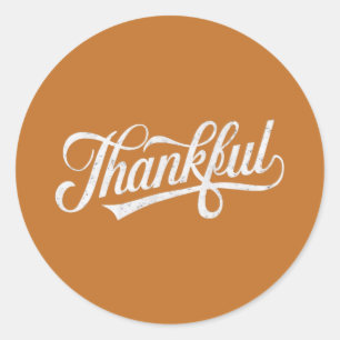 Vintage Thankful Thanksgiving Fall Gift Classic Round Sticker