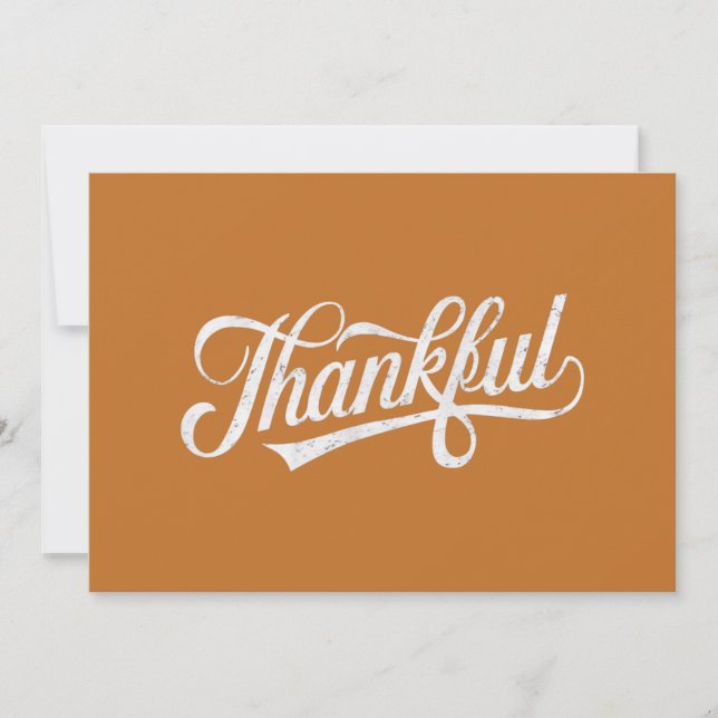 Vintage Thankful Thanksgiving Fall Gift Holiday Card (Front)