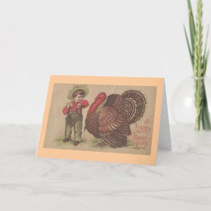 Vintage Thankgiving Turkey Holiday Card