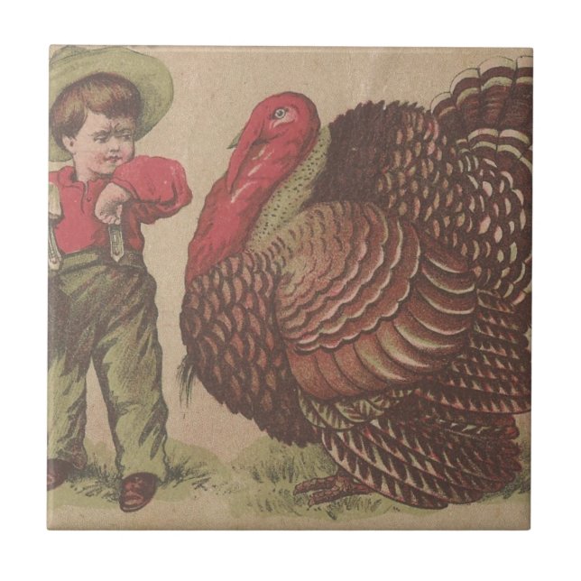 Vintage Thankgiving Turkey Tile (Front)