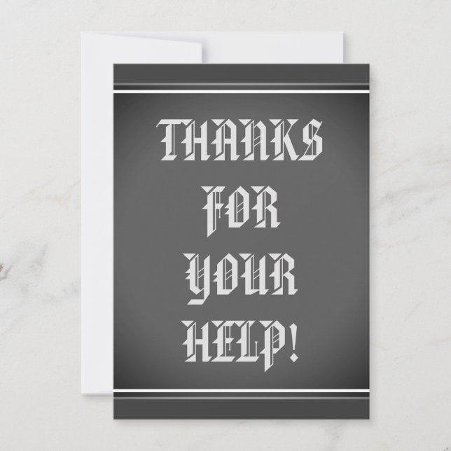 Vintage "THANKS FOR YOUR HELP!" Card (Front)