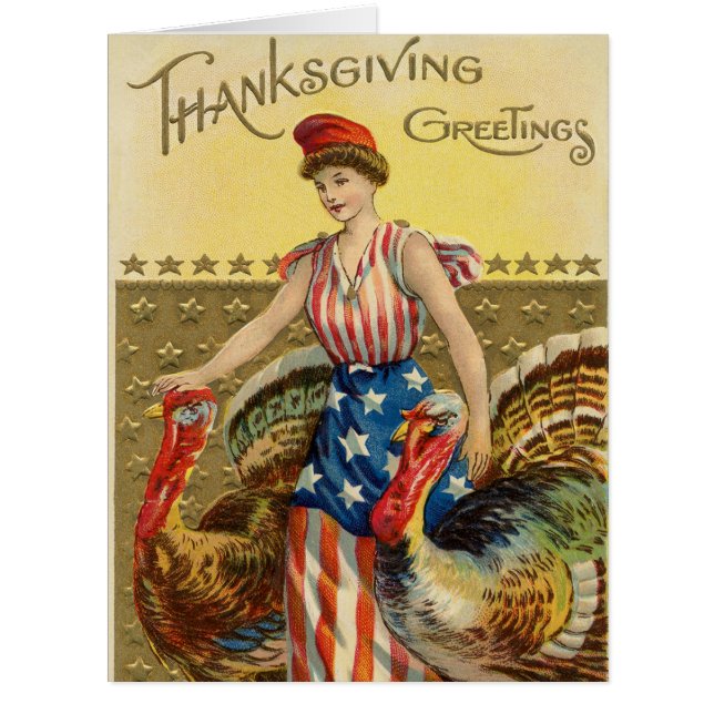 Vintage Thanksgiving American Greeting (Front)