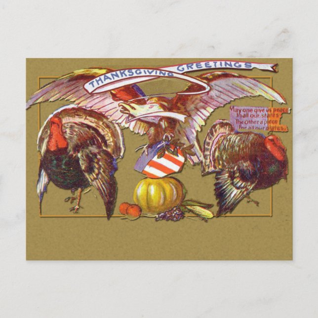 Vintage Thanksgiving Art Greeting Cards (Front)