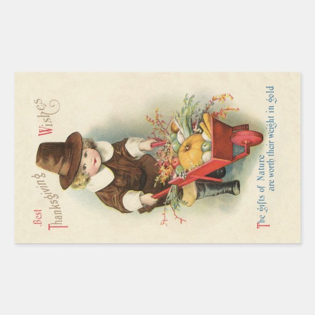 Vintage Thanksgiving Card Stickers (Front)