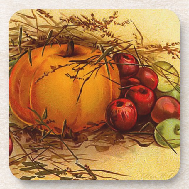 Vintage Thanksgiving Cork Coaster (Front)