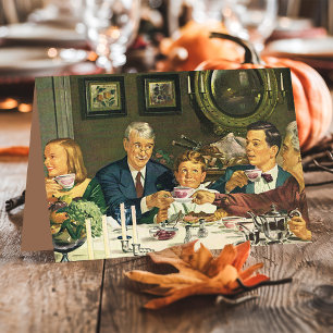 Vintage Thanksgiving Dinner Family Holiday Card
