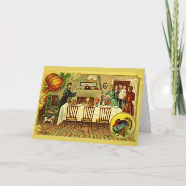 Vintage Thanksgiving Dinner Invitation/Card Invitation (Front)