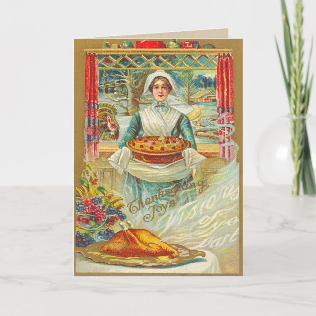 Vintage Thanksgiving Feast Card (Front)