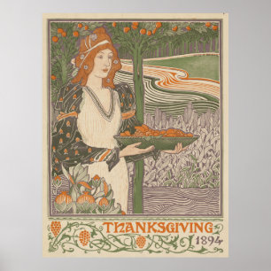 Vintage Thanksgiving Foods and Feasts (1894) Poster