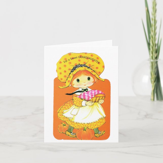 Vintage Thanksgiving for Granddaughter Card (Front)