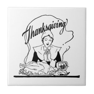 Vintage Thanksgiving Grace Tile