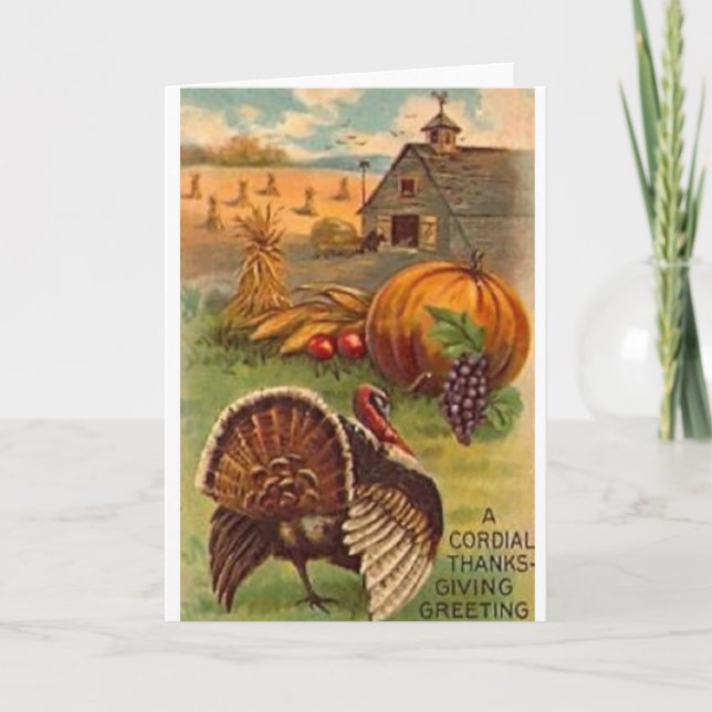 Vintage Thanksgiving Greeting Card (Front)