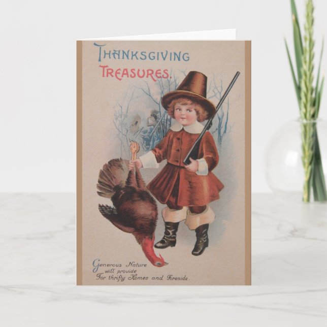 Vintage Thanksgiving Greeting Card (Front)