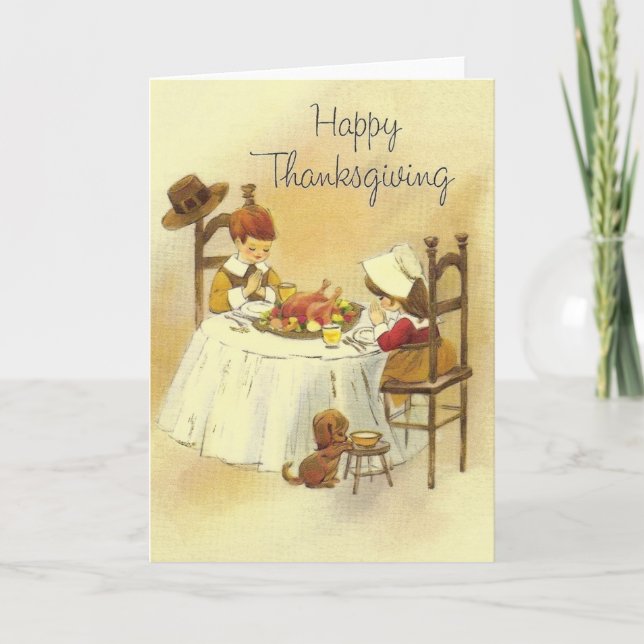 Vintage Thanksgiving Greeting Card (Front)