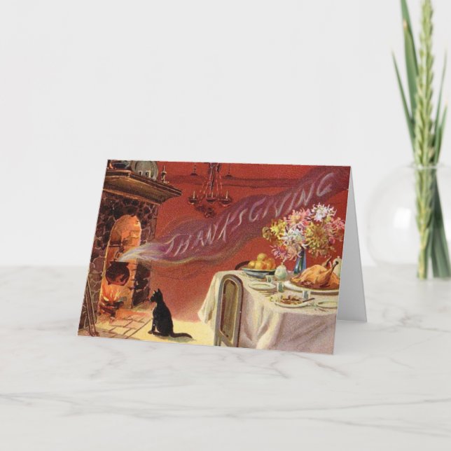 Vintage Thanksgiving Greeting Card (Front)
