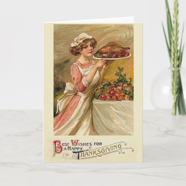 Vintage Thanksgiving Greeting Card (Front)