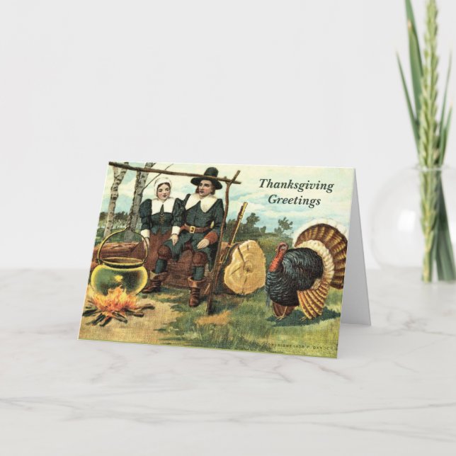 Vintage Thanksgiving Greeting Card (Front)