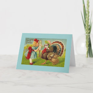 Vintage Thanksgiving Greetings Holiday Card