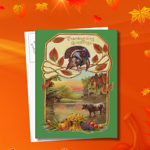 Vintage Thanksgiving Greetings Holiday Postcard