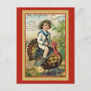 Vintage Thanksgiving Greetings Holiday Postcard