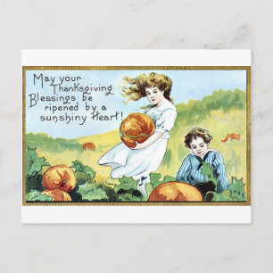 Vintage Thanksgiving Greetings Holiday Postcard