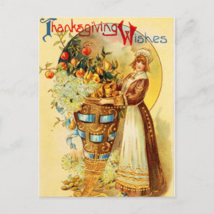 Vintage Thanksgiving Greetings Holiday Postcard